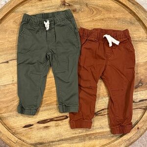 Cat & Jack Olive Green and Rust Jogger Pants for Kids
